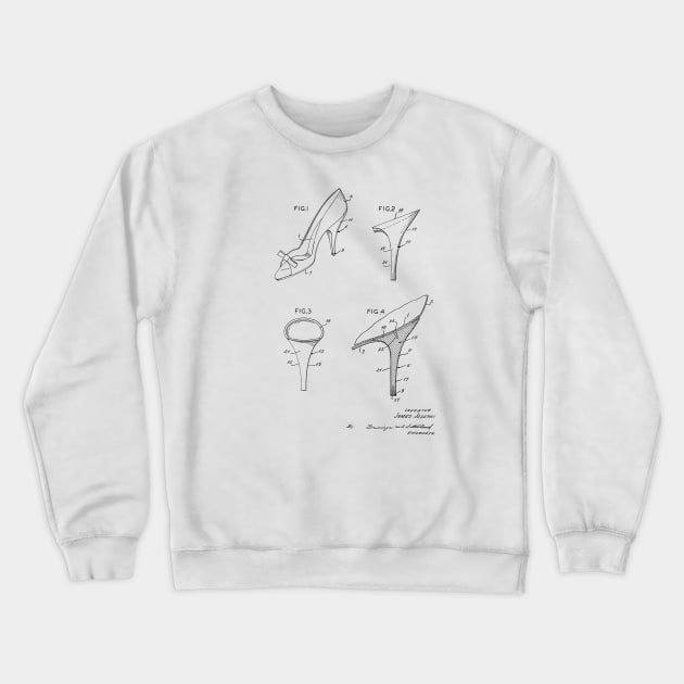 Shoes and Heels Vintage Patent Hand Drawing Crewneck Sweatshirt by TheYoungDesigns